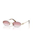 Miu Miu A54s Zvn70o 51 Kadın Oval Gold Metal Güneş Gözlüğü