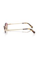 Miu Miu A54s Zvn70o 51 Kadın Oval Gold Metal Güneş Gözlüğü