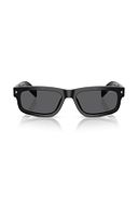 Prada Pr B11s 16k731 55 Unisex Dikdörtgen Siyah Kemik Güneş Gözlüğü