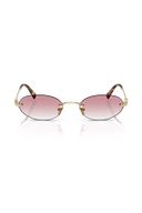 Miu Miu A54s Zvn70o 51 Kadın Oval Gold Metal Güneş Gözlüğü